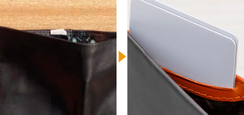 左：旧ノートスリーブのSIMカードポケット 右：新ノートスリーブの同じ位置
