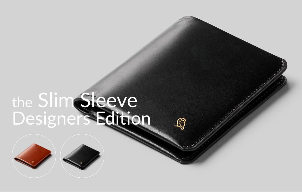 Bellroy Slim Sleeve Wallet Designers Edition Blackの画像と左からバーントシエナ、ブラックのサムネイル