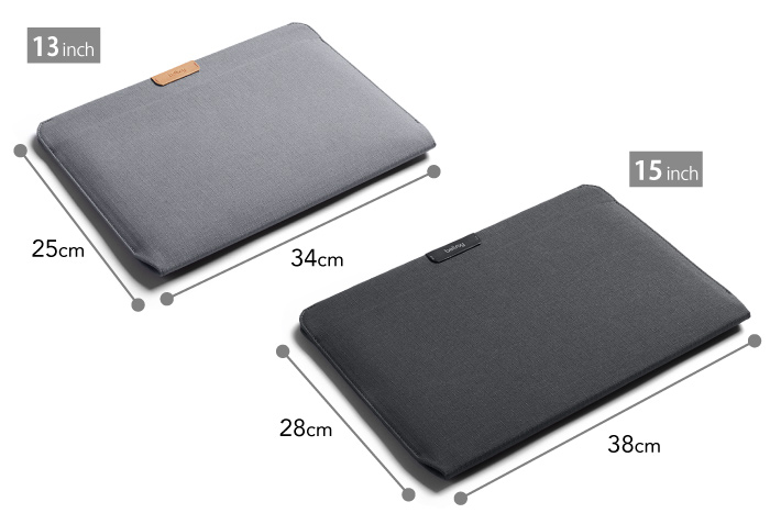 Bellroy Laptop Sleeve 13インチと15インチ のサイズガイド
