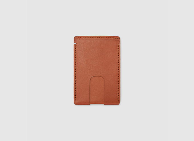 Anson Calder Card Wallet with Cash Pocket Cognac